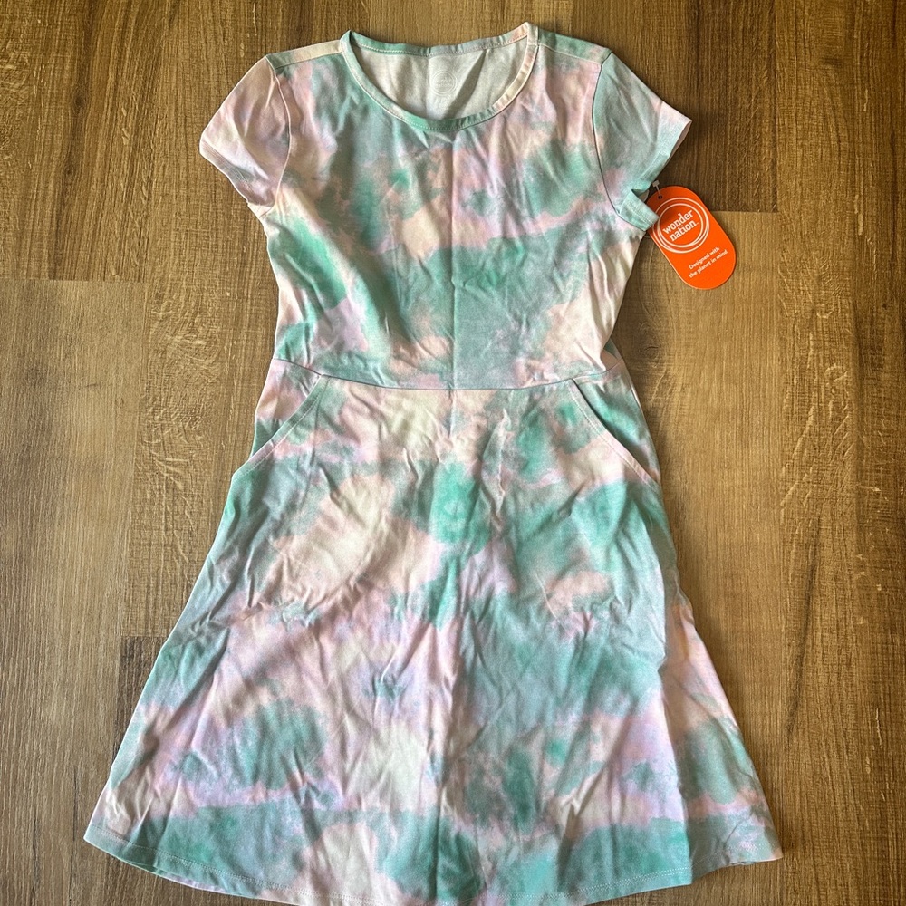 NWT‎ Girls M (7-8) Tie-Dye Casual Dress with pockets